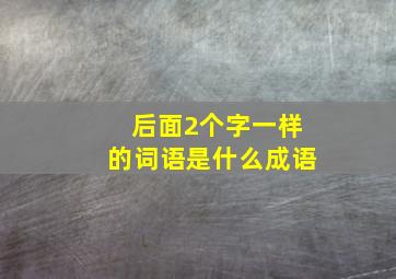 后面2个字一样的词语是什么成语