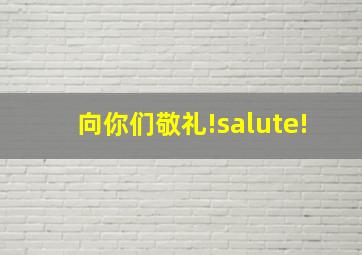 向你们敬礼!salute!