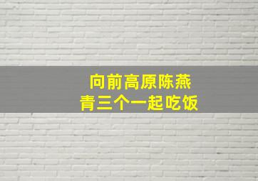 向前高原陈燕青三个一起吃饭