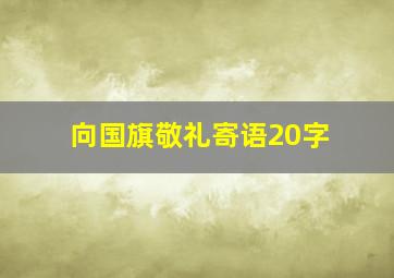 向国旗敬礼寄语20字