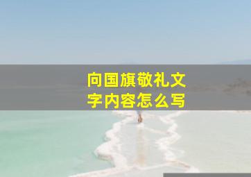 向国旗敬礼文字内容怎么写