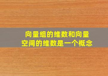 向量组的维数和向量空间的维数是一个概念