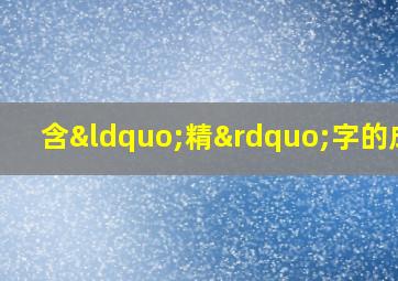 含“精”字的成语