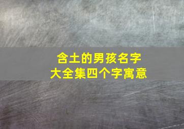 含土的男孩名字大全集四个字寓意