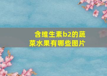 含维生素b2的蔬菜水果有哪些图片