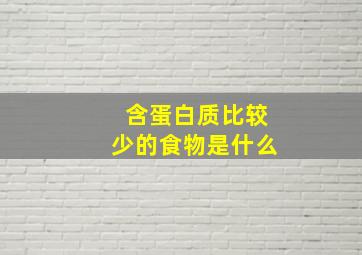 含蛋白质比较少的食物是什么