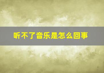 听不了音乐是怎么回事