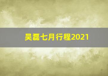 吴磊七月行程2021