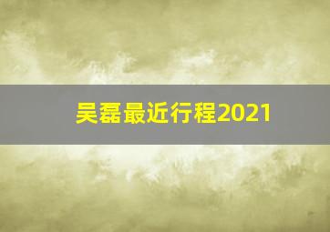 吴磊最近行程2021