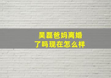 吴磊爸妈离婚了吗现在怎么样