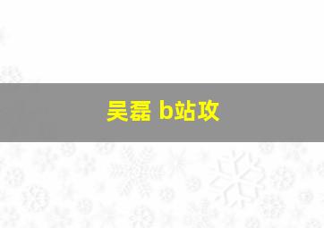 吴磊 b站攻