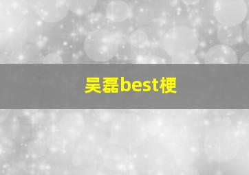 吴磊best梗