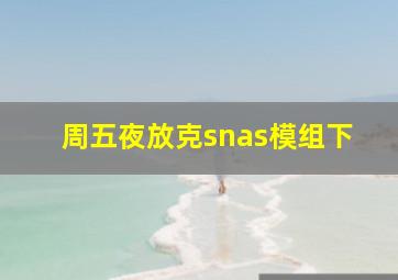 周五夜放克snas模组下