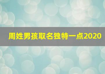 周姓男孩取名独特一点2020