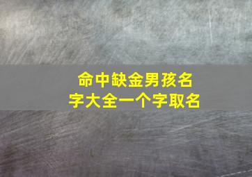 命中缺金男孩名字大全一个字取名