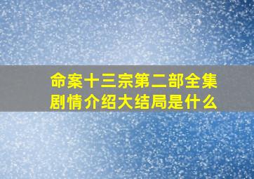 命案十三宗第二部全集剧情介绍大结局是什么