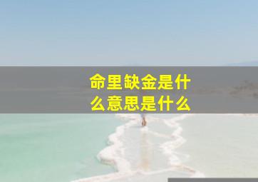 命里缺金是什么意思是什么