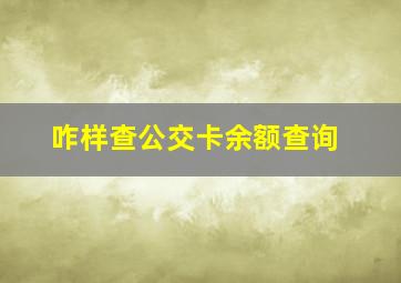 咋样查公交卡余额查询