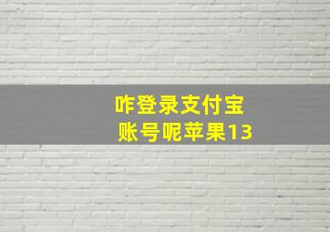 咋登录支付宝账号呢苹果13