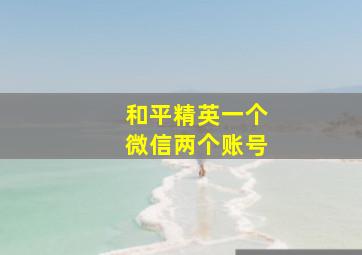 和平精英一个微信两个账号