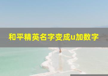 和平精英名字变成u加数字