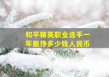 和平精英职业选手一年能挣多少钱人民币