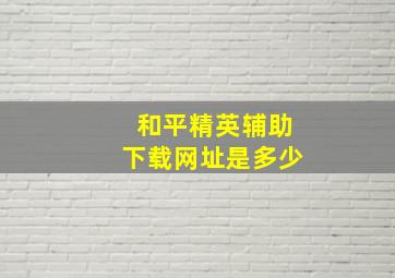 和平精英辅助下载网址是多少