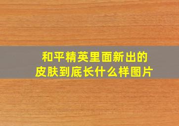 和平精英里面新出的皮肤到底长什么样图片