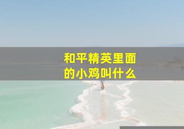 和平精英里面的小鸡叫什么