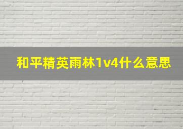 和平精英雨林1v4什么意思