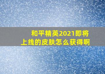 和平精英2021即将上线的皮肤怎么获得啊