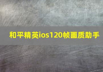 和平精英ios120帧画质助手