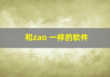 和zao 一样的软件