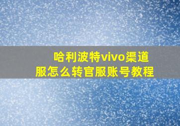 哈利波特vivo渠道服怎么转官服账号教程