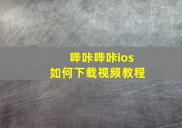 哔咔哔咔ios如何下载视频教程