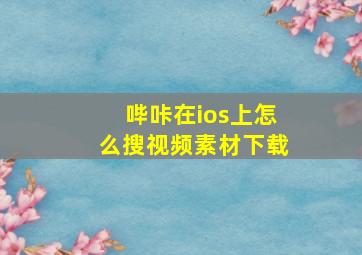 哔咔在ios上怎么搜视频素材下载