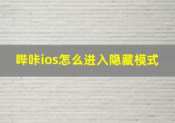 哔咔ios怎么进入隐藏模式