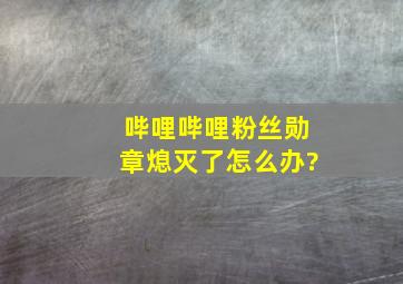 哔哩哔哩粉丝勋章熄灭了怎么办?