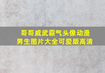 哥哥威武霸气头像动漫男生图片大全可爱版高清