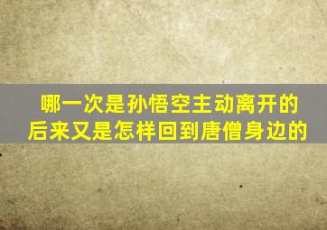 哪一次是孙悟空主动离开的后来又是怎样回到唐僧身边的