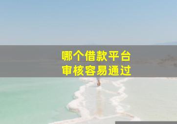 哪个借款平台审核容易通过