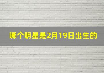 哪个明星是2月19日出生的