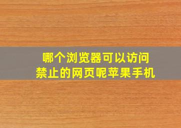 哪个浏览器可以访问禁止的网页呢苹果手机