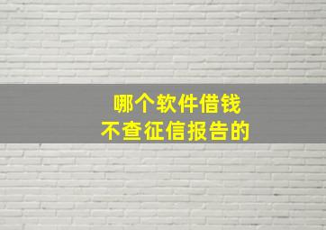 哪个软件借钱不查征信报告的