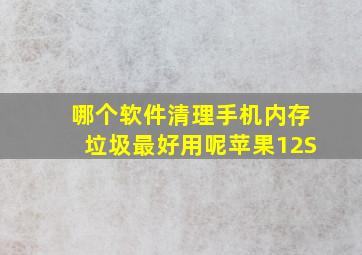 哪个软件清理手机内存垃圾最好用呢苹果12S