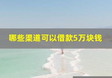 哪些渠道可以借款5万块钱