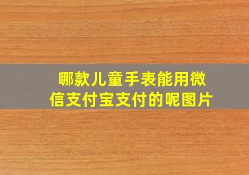 哪款儿童手表能用微信支付宝支付的呢图片