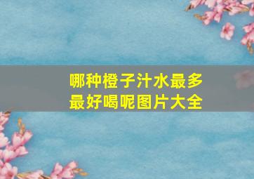 哪种橙子汁水最多最好喝呢图片大全