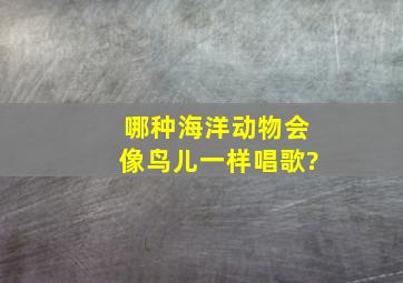 哪种海洋动物会像鸟儿一样唱歌?