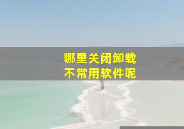 哪里关闭卸载不常用软件呢